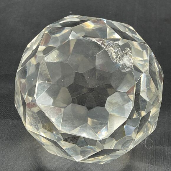 Multi-Faceted Clear Glass Lead Crystal Sphere Teardrop Prism Paperweight - Picture 6 of 9